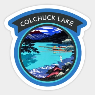 Connect with the Beauty of Colchuck Lake in Retro Japanese Style Sticker